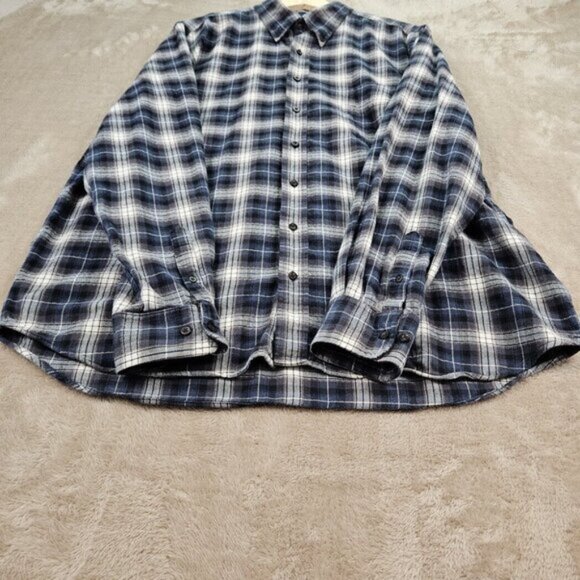Eddie Bauer Button-Down Shirt Plaid Long Sleeve Big and Tall Mens Sz XLT Outdoor - Picture 9 of 10